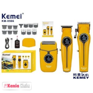 ماشین اصلاح موی سر و صورت شارژی کیمی مدل KM-8566 3in1 مجموعه 3 عددی